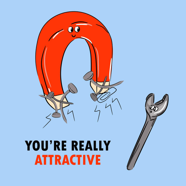 You're Really Attractive Magnet And Wrench Valentine's Day Confetti-exploding Greetings Card