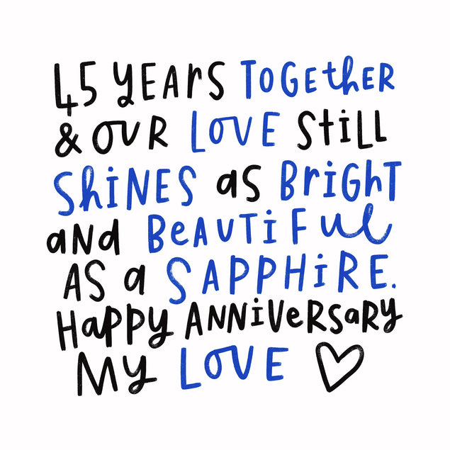 As Bright As A Sapphire Wedding Anniversary Confetti-exploding Greetings Card