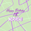 Happy 18th Birthday Nephew Purple Lines Confetti-exploding Greetings Card
