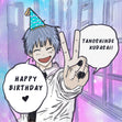 Happy Birthday Cute Anime Boy Confetti-exploding Greetings Card
