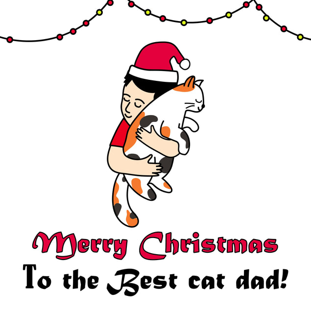 Merry Christmas Cat Dad Confetti-exploding Greetings Card