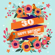 Singing Birds Mum 30th Birthday Confetti-exploding Greetings Card
