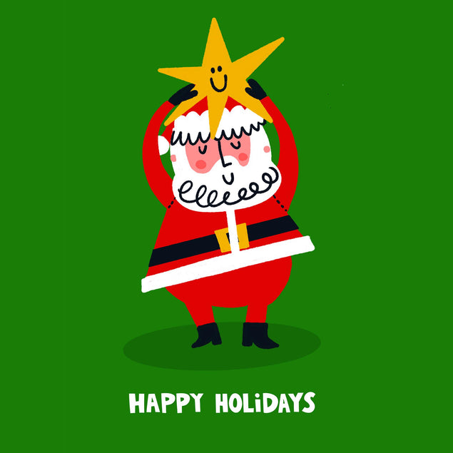 Santa Claus Star Christmas Confetti-exploding Greetings Card