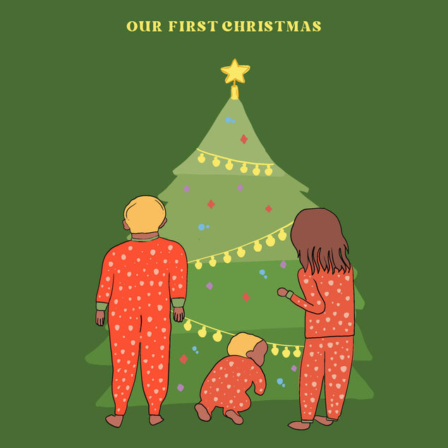 Our First Christmas Happy Family Confetti-exploding Greetings Card