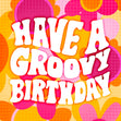 Groovy Retro Birthday Confetti-exploding Greetings Card