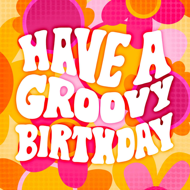 Groovy Retro Birthday Confetti-exploding Greetings Card