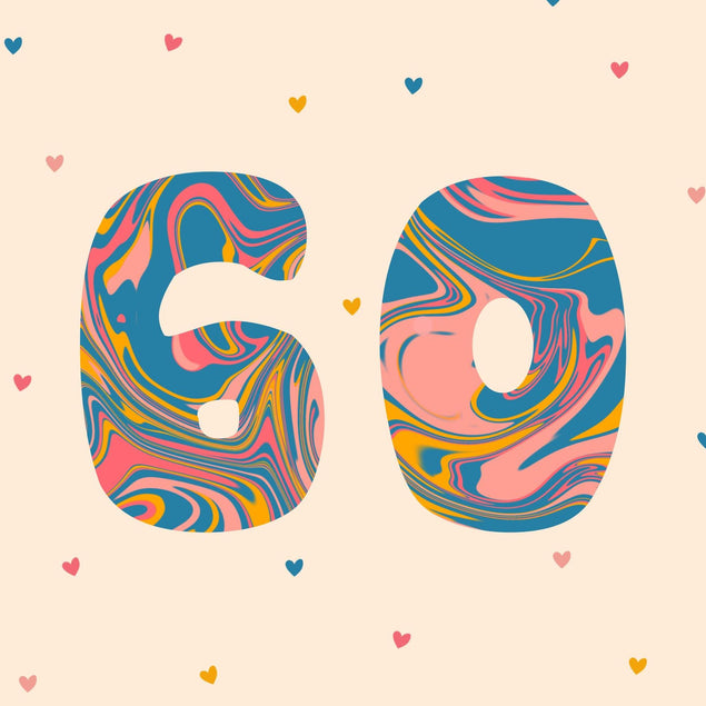 60 Swirls Confetti-exploding Greetings Card