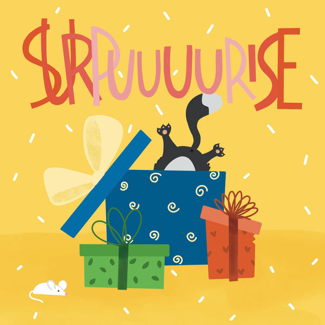 Happy Birthday Surprise Black Cat Confetti-exploding Greetings Card