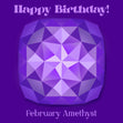 Happy February Birthday Gem Confetti-exploding Greetings Card