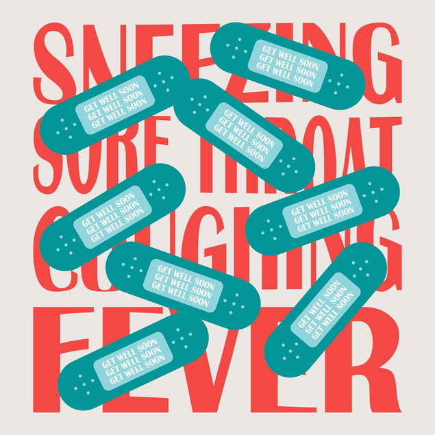 Get Well Sneezing Fever Confetti-exploding Greetings Card