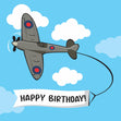 Happy Birthday Plane In A Blue Sky Confetti-exploding Greetings Card