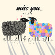 Miss You My Love Colourful Ewe Confetti-exploding Greetings Card