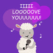 Cute Singing Sheep Valentine's Day Confetti-exploding Greetings Card