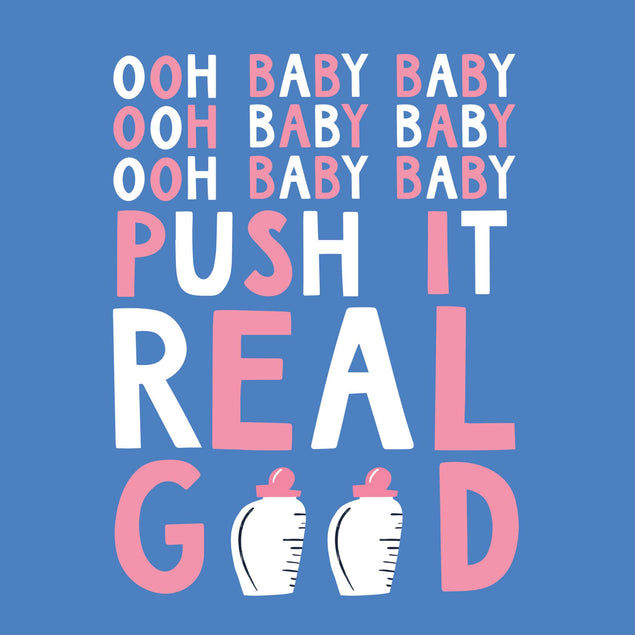 Push It Real Good New Baby Confetti-exploding Greetings Card