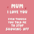 I Love You Mum Confetti-exploding Greetings Card
