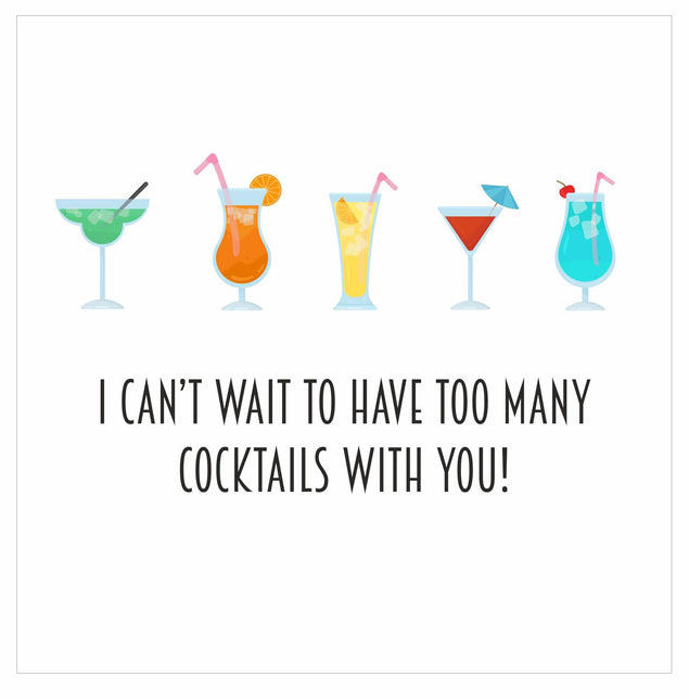 Too Many Cocktails Confetti-exploding Greetings Card