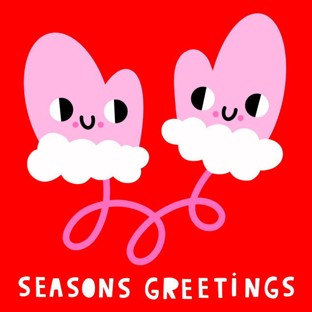 Season's Greetings Cute Mittens Christmas Confetti-exploding Greetings Card
