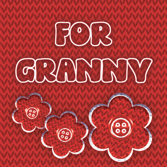 For Granny Embroidered Flowers Confetti-exploding Greetings Card