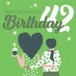 Wish You Happy 42nd Birthday Confetti-exploding Greetings Card