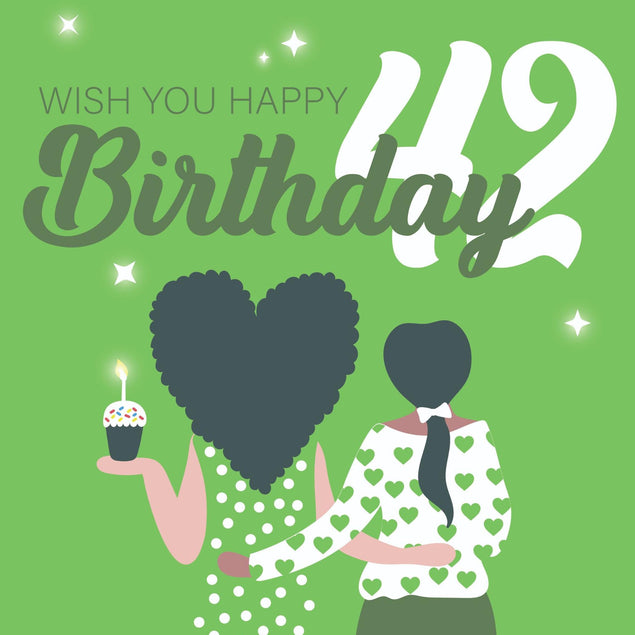 Wish You Happy 42nd Birthday Confetti-exploding Greetings Card