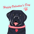 Black Labrador Happy Valentine's Day Confetti-exploding Greetings Card