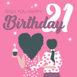 Wish You Happy 21st Birthday Confetti-exploding Greetings Card