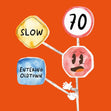 Warning Road Sign 70th Birthday Confetti-exploding Greetings Card