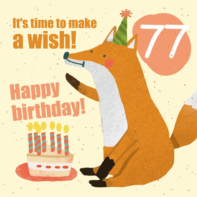 Make a Wish 77th Birthday Confetti-exploding Greetings Card