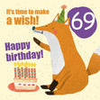 Make a Wish 69th Birthday Confetti-exploding Greetings Card