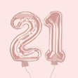21st Birthday Pink Balloons Confetti-exploding Greetings Card