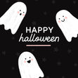 Cute Ghosts Halloween Confetti-exploding Greetings Card