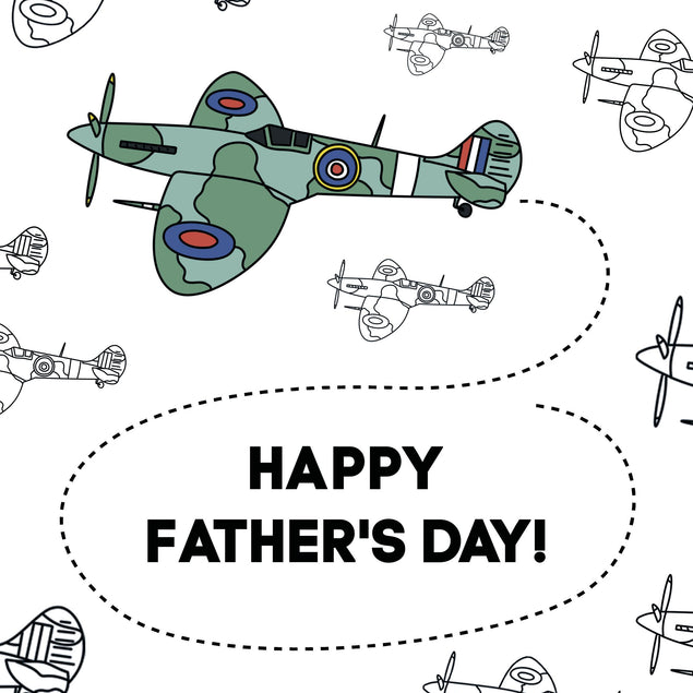 Happy Father's Day Green Plane Confetti-exploding Greetings Card