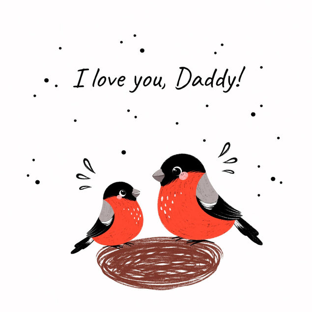 I Love You Daddy Cute Birds Confetti-exploding Greetings Card