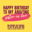 Funny Joke Happy Birthday Sister-In-Law Confetti-exploding Greetings Card