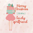 Merry Christmas Girlfriend Confetti-exploding Greetings Card