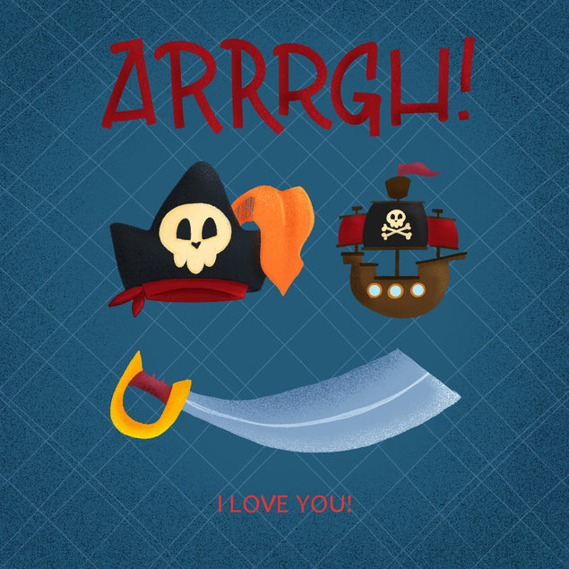 Congratulations I Love You Pirate Stuff Confetti-exploding Greetings Card