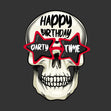 Happy Birthday Skull Wearing Glasses Confetti-exploding Greetings Card