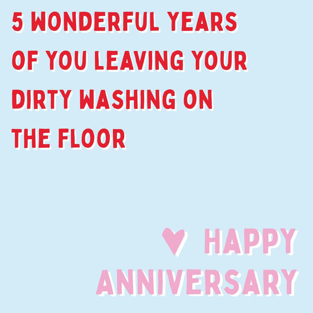 Five Years of Laundry Confetti-exploding Greetings Card