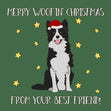 Merry Woofin' Christmas From Your Best Friend Border Collie Confetti-exploding Greetings Card