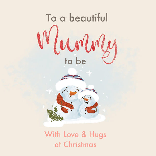 To A Beautiful Mummy-to-be With Love And Hugs At Christmas Confetti-exploding Greetings Card