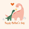 Mother's Day Cute Dino Confetti-exploding Greetings Card