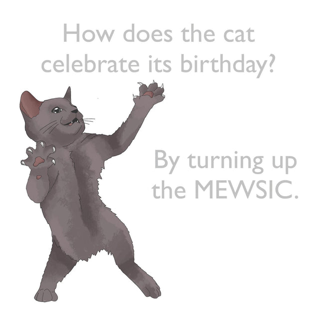Turning Up The MEWSIC Confetti-exploding Greetings Card
