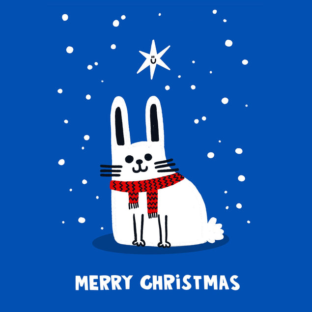 Cute Snowshoe Hare Christmas Confetti-exploding Greetings Card