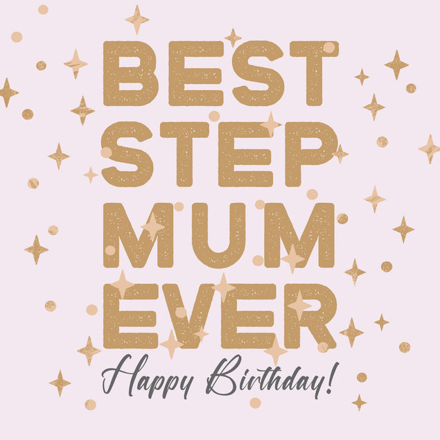 Happy Birthday Stepmum Stars Confetti-exploding Greetings Card