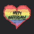 Anniversary LGBTQ+ Rainbow Heart Confetti-exploding Greetings Card