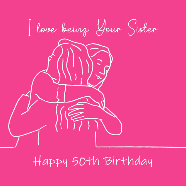 Happy 50th Birthday Sister I Love Being Your Sister Confetti-exploding Greetings Card