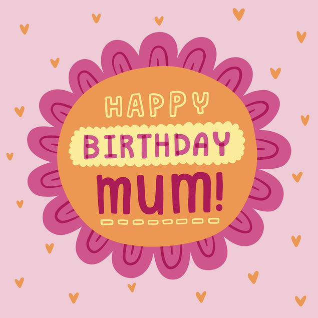Mum Pink Flower Birthday Confetti-exploding Greetings Card