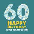 Cute Daisies Happy 60th Birthday Mum Confetti-exploding Greetings Card