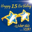 A New Star Was Born Today Happy 15th Birthday Confetti-exploding Greetings Card