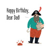 Happy Birthday Dad One-Eyed Pirate And A Crab Confetti-exploding Greetings Card